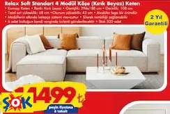 RELAX SOFT STANDART 4 MODÜL KÖŞE KOLTUK (KIRIK BEYAZ) KETEN RELAX SOFT STANDART 4 MODÜL KÖŞE KOLTUK (KIRIK BEYAZ) KETEN